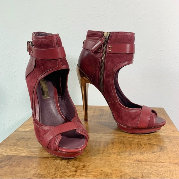 BCBGMAXAZRIA Burgundy High Heels - Picture 5 of 13